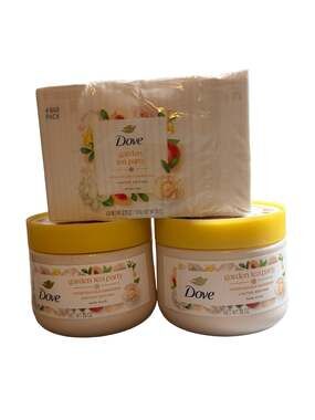 Dove Limited Edition Garden Tea Party: 4-Bar Soap & (2) Exfoliating Body Scrubs